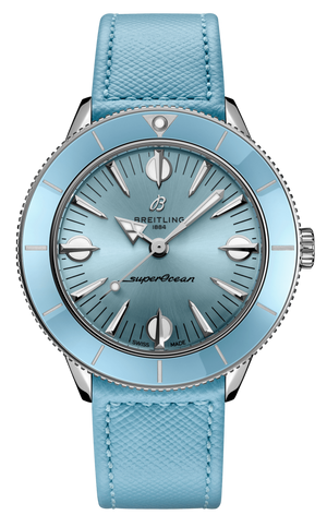 Breitling Superocean Heritage '57 Pastel Paradise Blue Dial Blue Leather Strap Watch for Women - A10340161C1X1 Buy Now By Breitling