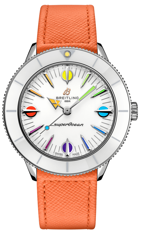 Breitling Superocean Heritage '57 Pastel Paradise White Dial Orange Leather Watch for Women - A10340A11A1X1 Buy Now By Breitling