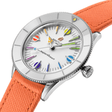 Breitling Superocean Heritage '57 Pastel Paradise White Dial Orange Leather Watch for Women - A10340A11A1X1 Buy Now By Breitling