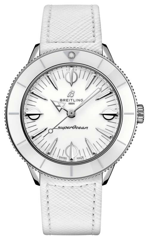 Breitling Superocean Heritage '57 Pastel Paradise White Dial White Leather Strap Watch for Women - A10340A71A1X1 Buy Now By Breitling