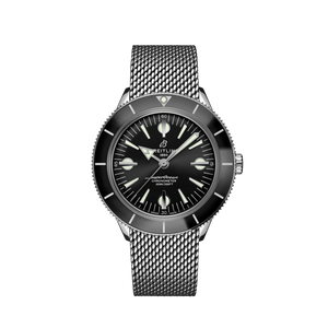 Breitling Superocean Heritage '57 Black Dial Silver Mesh Bracelet Watch for Men - A10370121B1A1 Buy Now By Breitling