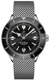 Breitling Superocean Heritage '57 Black Dial Silver Mesh Bracelet Watch for Men - A10370121B1A1 Buy Now By Breitling
