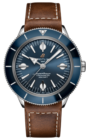 Breitling Superocean Heritage '57 Blue Dial Brown Leather Strap Watch for Men - A10370161C1X1 Buy Now By Breitling