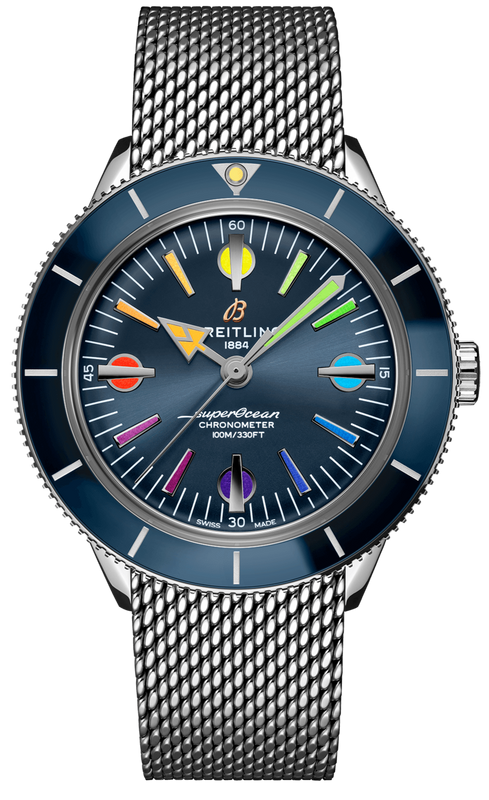 Breitling Superocean Heritage '57 Special Edition II Blue Dial Silver Mesh Bracelet Watch for Men - A103702A1C1A1 Buy Now By Breitling