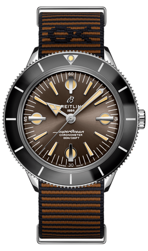 Breitling Superocean Heritage '57 Outerknown Brown Dial Brown NATO Strap Watch for Men - A103703A1Q1W1 Buy Now By Breitling