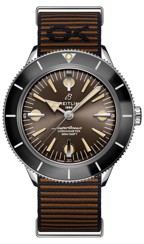 Breitling Superocean Heritage '57 Outerknown Brown Dial Brown NATO Strap Watch for Men - A103703A1Q1W1 Buy Now By Breitling