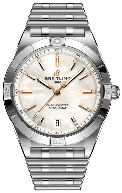 Breitling Chronomat 36 Mother of Pearl Dial Silver Steel Strap Watch for Women - A10380101A4A1 Buy Now By Breitling