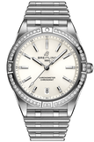Breitling Chronomat Automatic 36 Diamonds White Dial Silver Steel Strap Watch for Women - A10380591A1A1 Buy Now By Breitling
