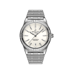Breitling Chronomat Automatic 36 Diamonds White Dial Silver Steel Strap Watch for Women - A10380591A1A1 Buy Now By Breitling