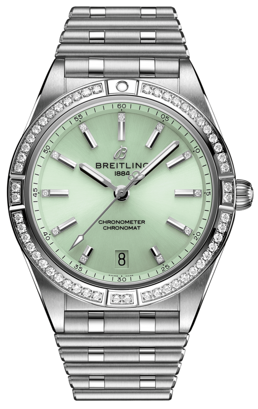 Breitling Chronomat Automatic 36 Diamonds Green Dial Two Tone Steel Strap Watch for Women - A10380591L1A1 Buy Now By Breitling