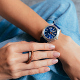 Breitling Chronomat Automatic 36 South Sea Blue Dial Blue Leather Strap Watch for Women - A10380611C1P1 Buy Now By Breitling