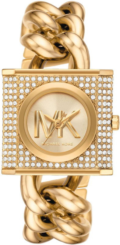 Michael Kors Chain Lock Pave Gold Dial Gold Steel Strap Watch For Women - MK4711 Buy Now By Michael Kors