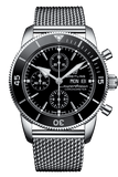 Breitling Superocean Heritage Chronograph 44 Black Dial Silver Mesh Bracelet Watch for Men - A13313121B1A1 Buy Now By Breitling
