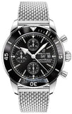 Breitling Superocean Heritage Chronograph 44 Black Dial Silver Mesh Bracelet Watch for Men - A13313121B1A1 Buy Now By Breitling
