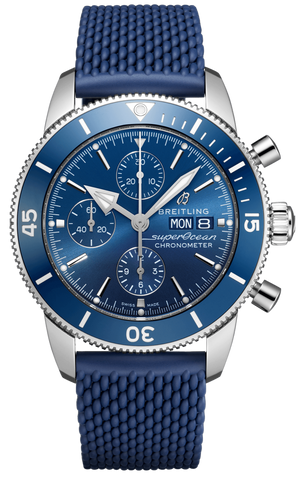 Breitling Superocean Heritage Chronograph 44 Blue Dial Blue Mesh Bracelet Watch for Men - A13313161C1S1 Buy Now By Breitling