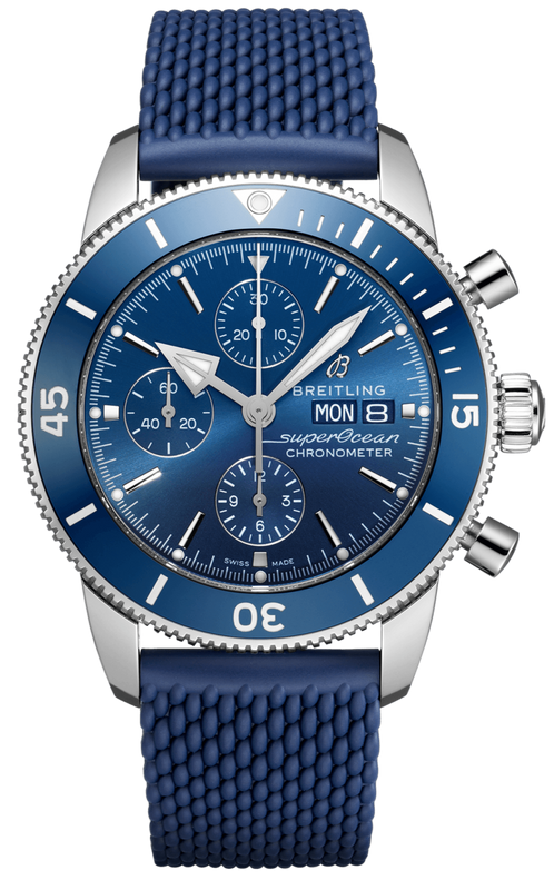 Breitling Superocean Heritage Chronograph 44 Blue Dial Blue Mesh Bracelet Watch for Men - A13313161C1S1 Buy Now By Breitling