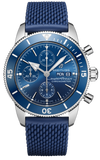 Breitling Superocean Heritage Chronograph 44 Blue Dial Blue Mesh Bracelet Watch for Men - A13313161C1S1 Buy Now By Breitling