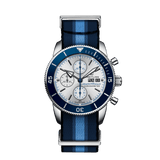 Breitling Superocean Heritage Chronograph 44 Ocean Conservancy Silver Dial Two Tone NATO Strap Watch for Men - A133131A1G1W1 Buy Now By Breitling