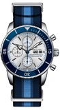 Breitling Superocean Heritage Chronograph 44 Ocean Conservancy Silver Dial Two Tone NATO Strap Watch for Men - A133131A1G1W1 Buy Now By Breitling