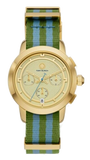 Tory Burch The Tory Chronograph White Dial Two Tone NATO Strap Watch for Women - TBW1037 Buy Now By Tory Burch