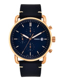 Fossil The Commuter Blue Dial Blue Leather Strap Watch for Men - FS5404 Buy Now By Fossil