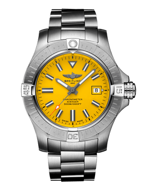 Breitling Avenger Automatic 45mm Seawolf Yellow Dial Silver Steel Strap Strap Watch for Men - A17319101/1A1 Buy Now By Breitling