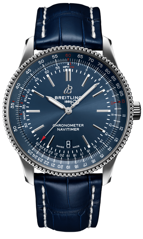 Breitling Navitimer Automatic 41 Blue Dial Blue Leather Strap Watch for Men - A17326161C1P3 Buy Now By Breitling
