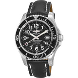 Breitling Superocean II 42mm Black Leather Strap Mens Watch - A17365C9 Buy Now By Breitling