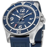 Breitling Superocean 44mm Automatic Blue Dial Blue Rubber Strap Watch for Men - A17367D81C1S2 Buy Now By Breitling
