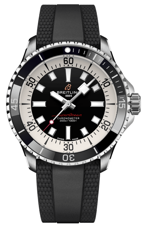 Breitling Superocean Automatic 42 Black Dial Black Rubber Strap Watch for Men - A17375211B1S1 Buy Now By Breitling