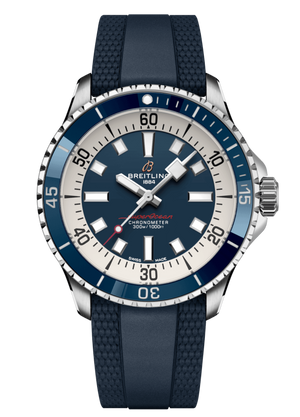 Breitling Superocean Automatic 42mm Blue Dial Blue Rubber Strap Watch for Men - A17375E71C1S1 Buy Now By Breitling