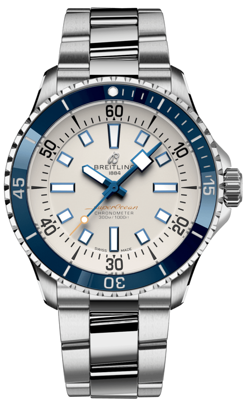 Breitling Superocean Automatic 42 White Dial Green Silver Steel Strap Watch for Men - A17375E71G1A1 Buy Now By Breitling