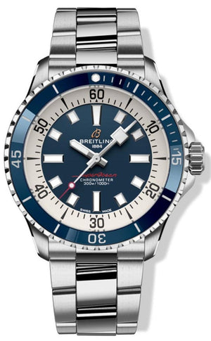 Breitling Superocean Automatic 42mm Blue Dial Silver Steel Strap Watch for Men - A17375E71C1A1 Buy Now By Breitling