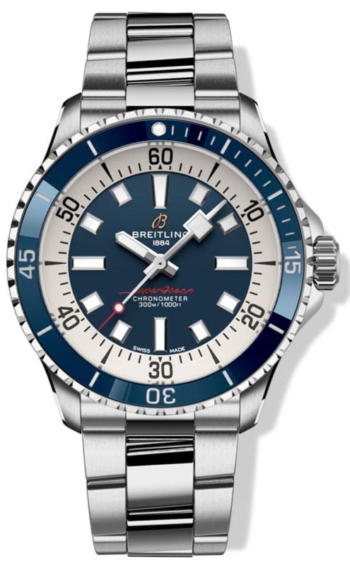 Breitling Superocean Automatic 42mm Blue Dial Silver Steel Strap Watch for Men - A17375E71C1A1 Buy Now By Breitling