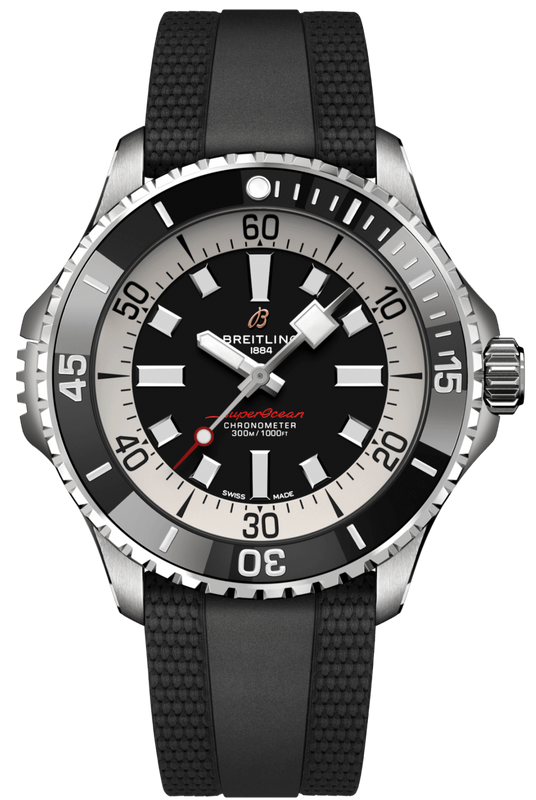 Breitling Superocean Automatic 46 Black Dial Black Rubber Strap Watch for Men - A17378211B1S1 Buy Now By Breitling