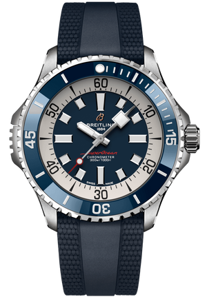 Breitling Superocean Automatic 46 Blue Dial Blue Rubber Strap Watch for Men - A17378E71C1S1 Buy Now By Breitling