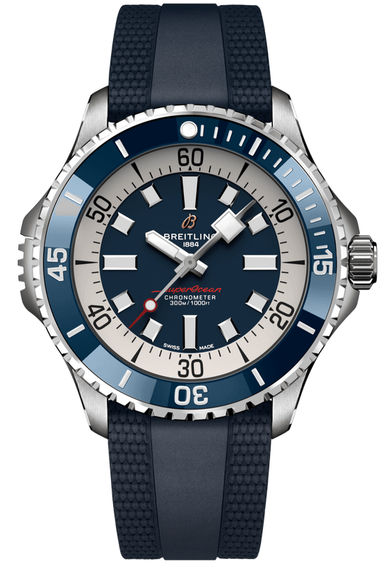 Breitling Superocean Automatic 46 Blue Dial Blue Rubber Strap Watch for Men - A17378E71C1S1 Buy Now By Breitling
