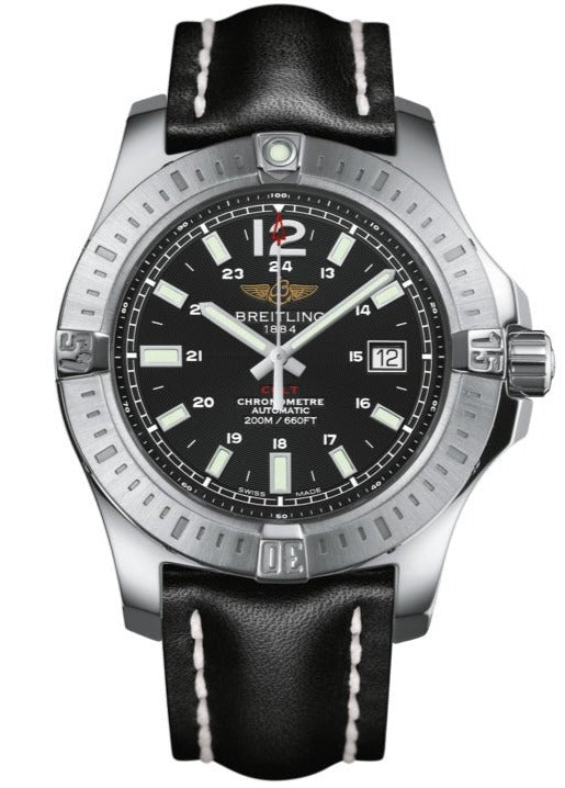 Breitling Colt Automatic 44mm Black Dial Leather Strap Mens Watch - A1738811/BD44/435X Buy Now By Breitling