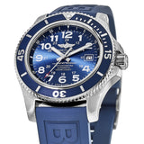 Breitling Superocean II 44mm Blue Dial Blue Rubber Strap Watch for Men - A17392D8/C910/158S/A20SS.1 Buy Now By Breitling