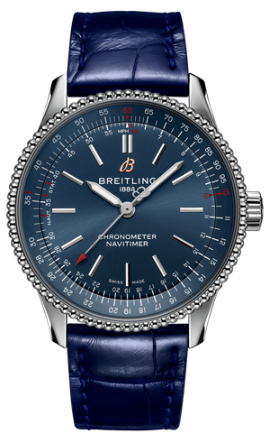 Breitling Navitimer Automatic 35 Blue Dial Blue Leather Strap Watch for Men - A17395161C1P1 Buy Now By Breitling