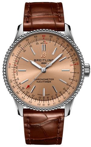 Breitling Navitimer Automatic 35 Brown Dial Brown Leather Strap Watch for Men - A17395201K1P1 Buy Now By Breitling