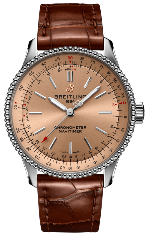 Breitling Navitimer Automatic 35 Brown Dial Brown Leather Strap Watch for Men - A17395201K1P1 Buy Now By Breitling