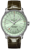 Breitling Navitimer Automatic 35 Green Dial Green Leather Strap Watch for Women - A17395361L1P1 Buy Now By Breitling