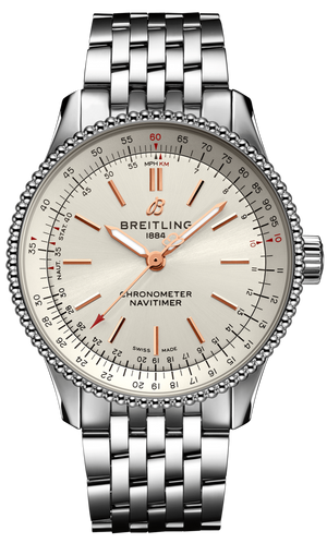 Breitling Navitimer Automatic 35 White Dial Silver Steel Strap Watch for Men - A17395F41G1A1 Buy Now By Breitling