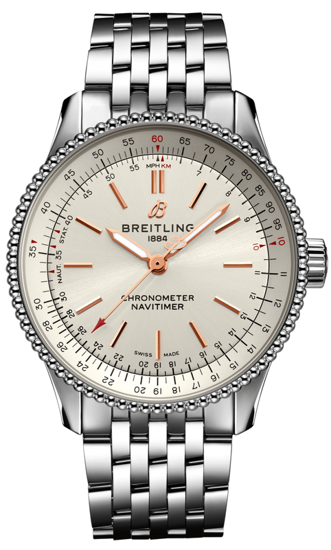 Breitling Navitimer Automatic 35 White Dial Silver Steel Strap Watch for Men - A17395F41G1A1 Buy Now By Breitling