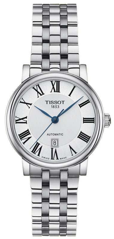 Tissot T Classic Carson Premium Automatic Lady Silver Dial Silver Steel Strap Watch for Women - T122.207.11.033.00 Buy Now By Tissot