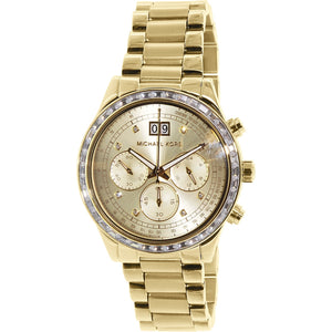 Michael Kors Brinkley Diamonds Gold Dial Gold Steel Strap Watch for Women - MK6187 Buy Now By Michael Kors