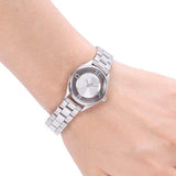 Marc Jacobs Tether Transparent Silver Dial Silver Steel Strap Watch for Women - MBM3416 Buy Now By Marc Jacobs