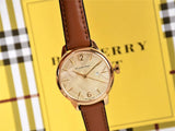 Burberry The Classic Champagne Gold Dial Brown Leather Strap Watch for Women - BU10101 Buy Now By Burberry