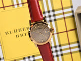 Burberry The City Gold Dial Red Leather Strap Watch for Women - BU9140 Buy Now By Burberry